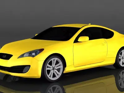 Hyundai Genesis Coupe 2012 Low-poly 3D model