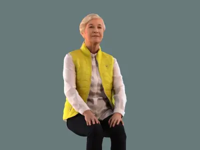 Low-poly set of 3D women driving a car 3D model