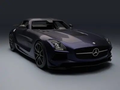 Mercedes-Benz SLS Black Series Low-poly 3D model