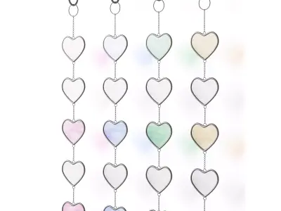Glass Heart Window Suncatcher Boho Wall Decor by Etsy 3D model