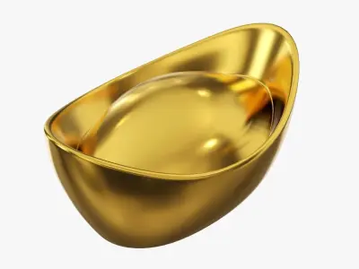 Chinese gold ingot 3D model