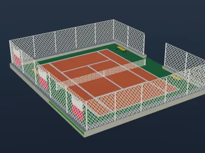 Tennis Court - Poland Low-poly 3D model
