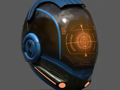 Helmet scifi fantasy pilot military combat low poly human  Low-poly 3D model