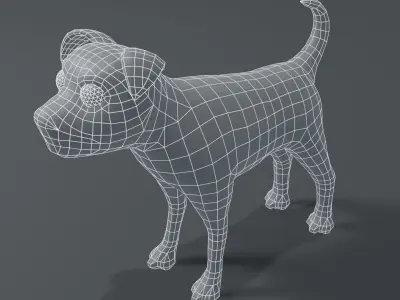 Cartoon Dog Terrier Base Mesh 3D Model Low-poly 3D model