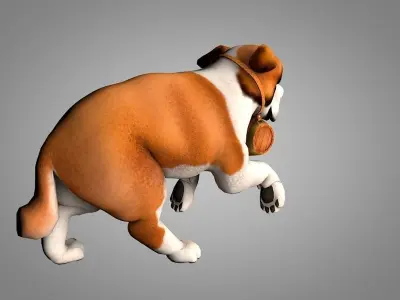 Senbernar st bernard dog holding barrel 3D model