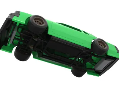 Vintage dirt late model race car Scale 1 to 25 3D print model