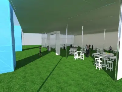 Open awning design for 500 people 3D model