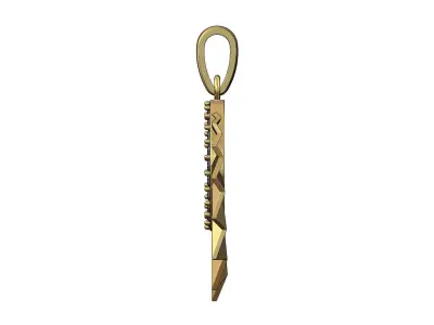 Diamond halo sunburst faceted pendant with bail 3D print model