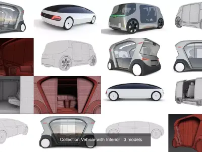 Collection Vehicle with Interior 3D Model Pack