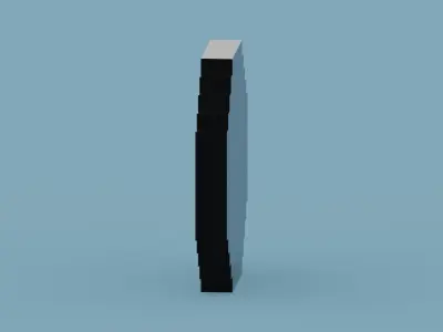 Voxel Black Clock Low-poly 3D model