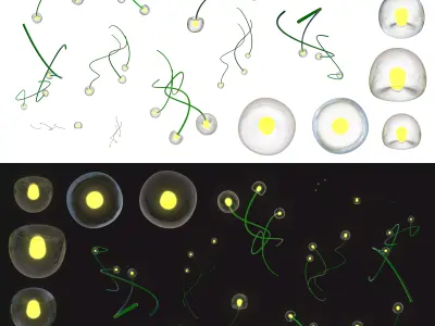 Led Grass Lightbulb flower Elegant art nouveau style 3D model