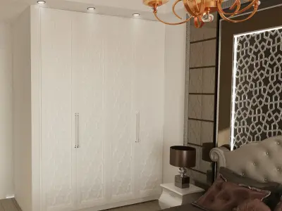 bed room interior design 3D model