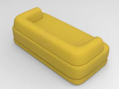 Fat Sofa Low-poly 3D model