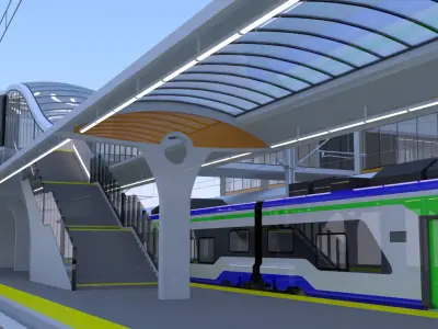 Station with Hitachi HTR 412 II 3D model