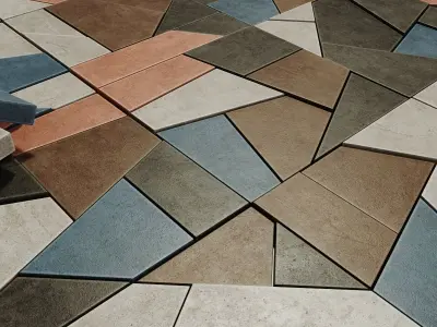 Paving tile angle splinter n2 3D model