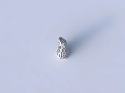 Vase top bent hexagon with faceted organic lattice 3D print model