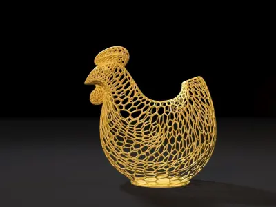 Chicken sculpture 3D print model