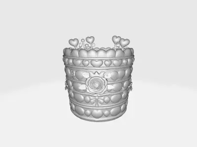 Valentine Heart Gift Box Romantic Decorative Container  3D print model