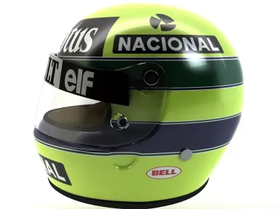 Ayrton Senna Helmet 1986 Low-poly 3D model