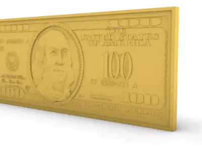 Hundred dollars Bill billete de cien dolar 3D print model