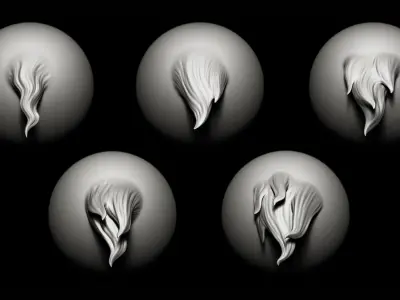 Zbrush and Blender - 20 Stylized Fur VDM Brush 3D model