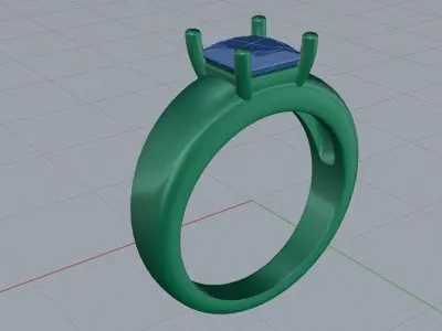 Solitaire Engagement Ring 11 3D print model