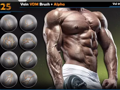 Vein VDM Brush  Vol 01 3D model