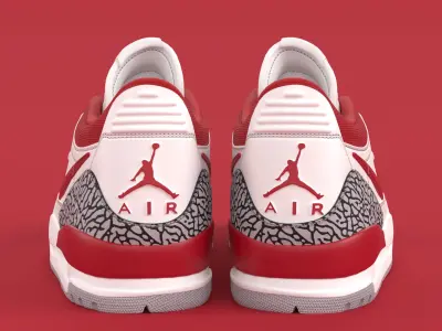 Air Jordan Legacy 312 Low Gym Red Low-poly 3D model