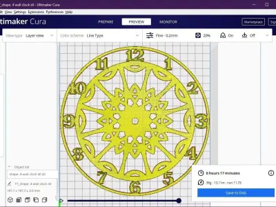 shape 4 wall clock 3D print model