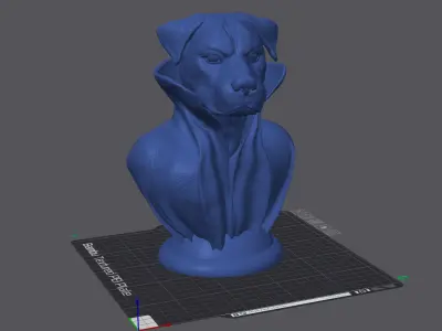 Rottweiler - Dog - with Cape and Collar on Pedestal 3D print model