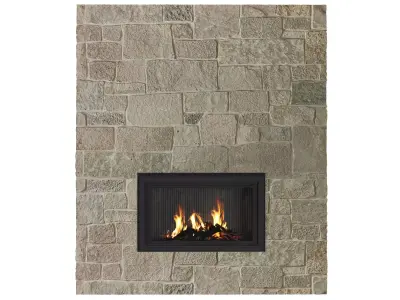 Fireplace in Country style Rustic Fireplace Mantel 3D model