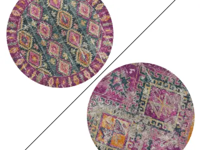 Round Rug Set 170 3D model