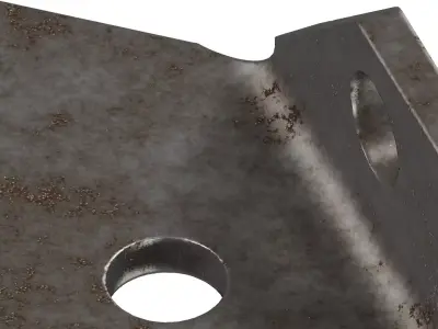 Rusty Trapezoid Angle Bracket 3D model