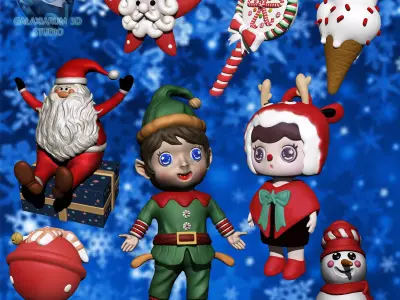 CHRISTMAS DECORATION SET 3D print model