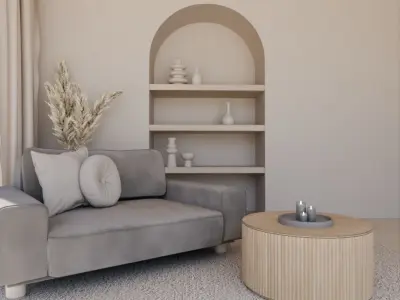 Cozy Lounge Area Design Living room Free 3D model