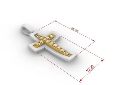 TWO TONED CROSS PENDANT 3D print model