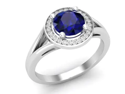 AV 590 Diamond Ladies Bridal Split Shank Engagement Ring 3D print model