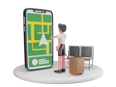 Online Transportation Icon Pack Low-poly 3D model