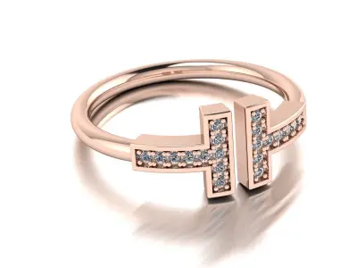 Tiffany Ring Gold 3D print model