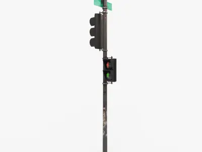 Traffic Light PBR Textures Low-poly 3D model