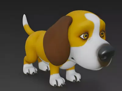Cartoon Beagle Dog 3D Model 3D model