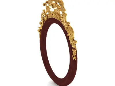 Carving Mirror For Decoration Low-poly 3D model