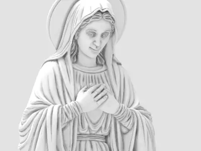 Nativity Virgin Mary Praying Statue  for Nativity Scene  3D print model