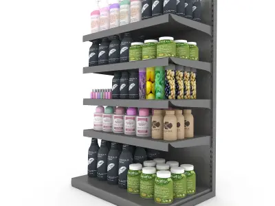 cosmetic product market stand 06 Low-poly 3D model