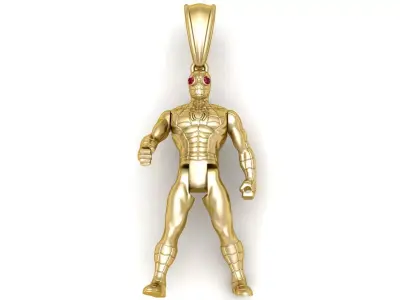 gold superhero pendant 3D printable model  3D print model