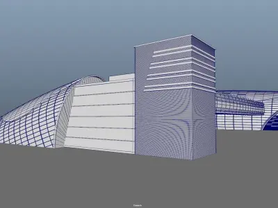 dubai metro stations with train 3D model