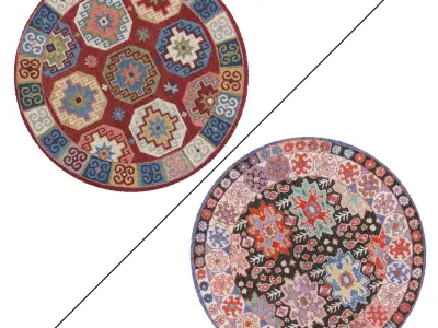 Round Rug Set 50 3D model
