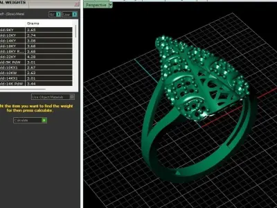 STL 3DM Women Ring Womens Ring Diamonds With Stone Model 3D print model