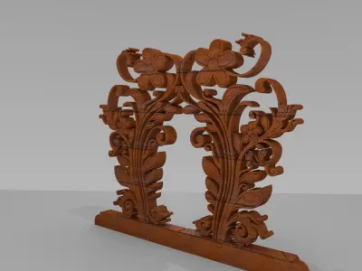 3D Rendering of Gapura Ornament Low-poly 3D model