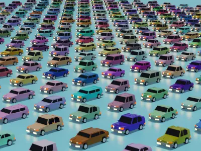 Lowpoly Cars Megapack  3D model